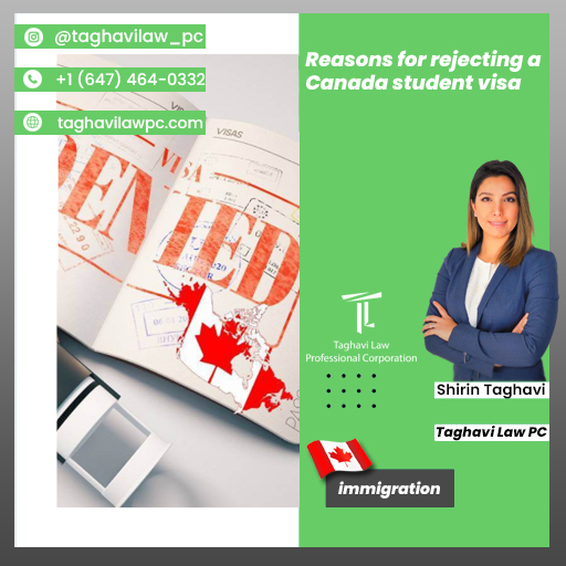 Reasons for rejecting a Canadian student visa